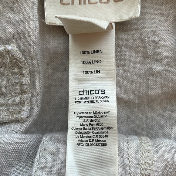Chicos 100% Linen Wide Leg Pants. Size 2.5 or US 14. Tan. Lagenlook. - Picture 10 of 13